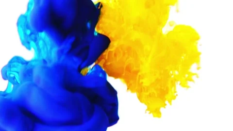 Multicolored jet of paint on a white background. Stock Footage 196877463