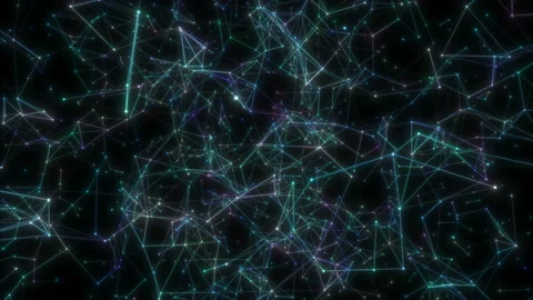 Multicolored joints floating in space. Abstract space background. Seamless loop. Stock Footage 104675681