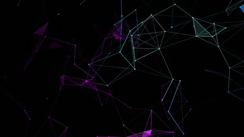 Multicolored joints.Growing global network and data connections. Seamless loop. Stock Footage 96911152