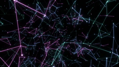 Multicolored joints.Plexus universe. Abstract digital background. Seamless loop. Stock Footage 101737537
