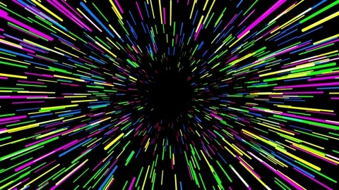 Multicolored jump into hyperspace, 3d animation Video stock 85036855