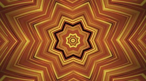 Multicolored kaleidoscope with abstract patterns changing colors and size of Stock Illustration