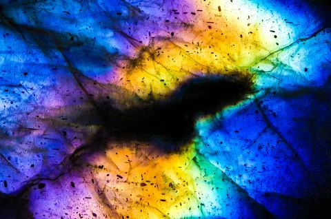 Multicolored labradorite iridescence Foto stock