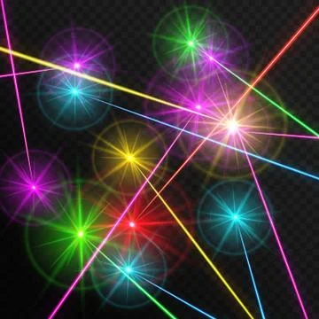 Multicolored laser beams Illustrazione stock