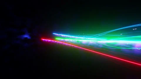 Multicolored laser trails flying in space. Infinitely looped animation Stock-Footage 225416613