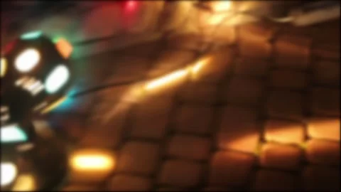 Multicolored LED rotating ball with different lights in the evening, close-up Stock Footage 311648510