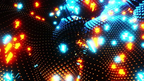 Multicolored LEDs moving in waves. Infinitely looped animation Video stock 211654301