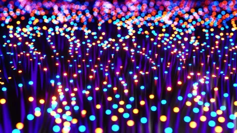 Multicolored LEDs moving in waves. Infinitely looped animation Vidéo 212012186