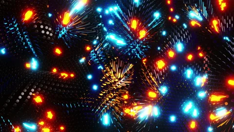 Multicolored LEDs moving in waves. Infinitely looped animation Stock Footage 212012413