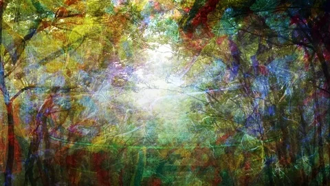 Multicolored Light and Pattern Shines on Abstract Scene Stock Footage 113145647