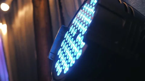 Multicolored light bulbs in a light fixture at a disco Video stock 138583498