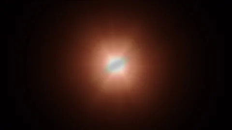 Multicolored light spread and diagonal line in the middle of the frame in the ba Video stock 320139113