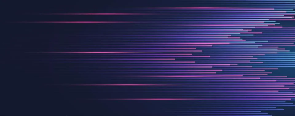 Multicolored light trails abstract. Motion blur effect, separated lines on dark Stock Illustration