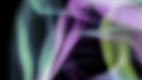 Multicolored lights. Motion. Black background with multicolored smoke that Ilustración de archivo
