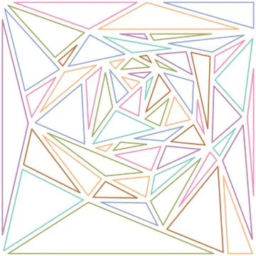 Multicolored line triangles abstract background Stock Illustration