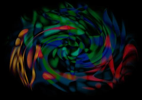 Multicolored lines and waves on a black background 스톡 일러스트