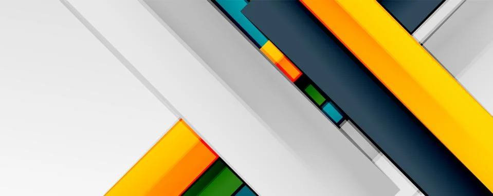 Multicolored lines background. Design template for business or technology Stock Illustration