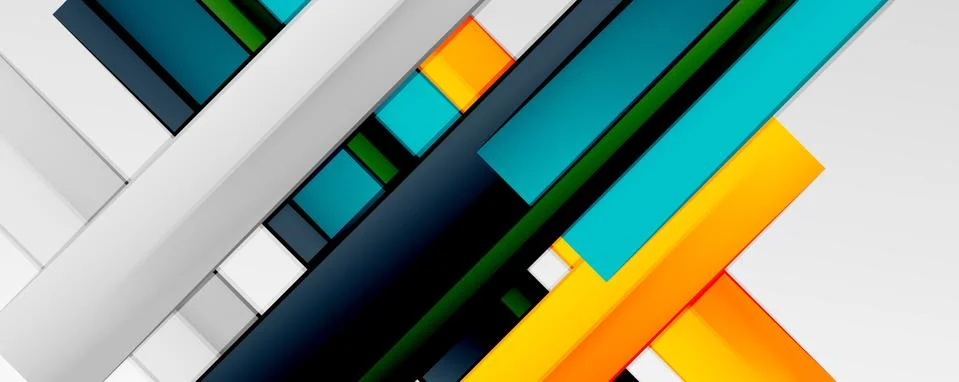 Multicolored lines background. Design template for business or technology Stock Illustration