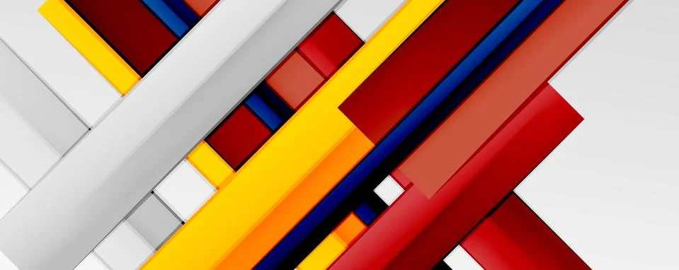 Multicolored lines background. Design template for business or technology Stock Illustration