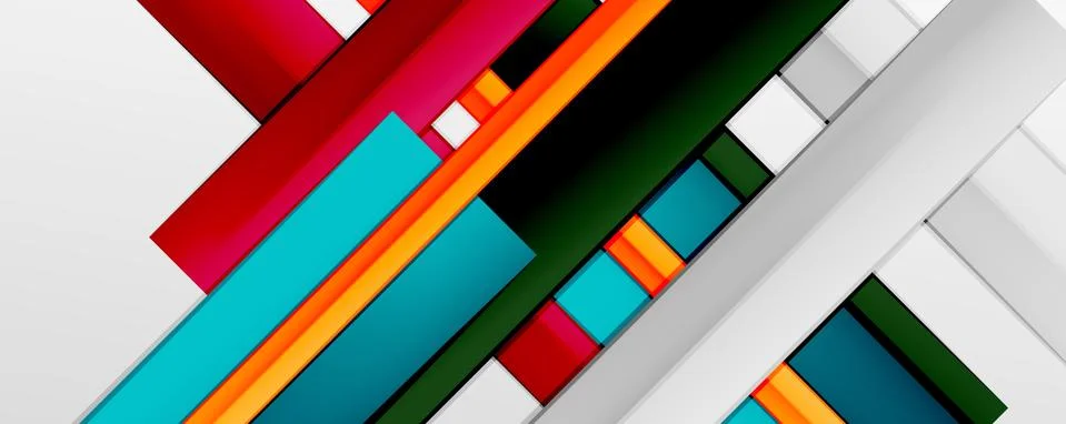 Multicolored lines background. Design template for business or technology Stock Illustration