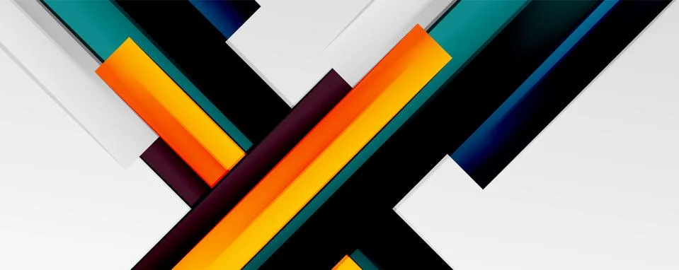 Multicolored lines background. Design template for business or technology Stock Illustration