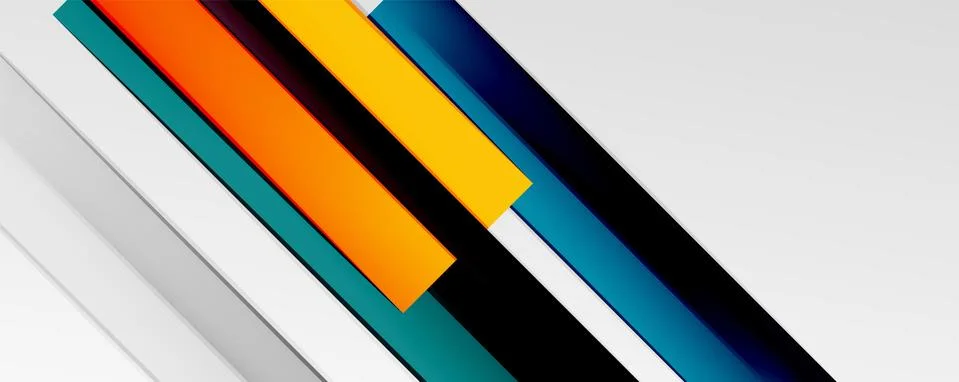 Multicolored lines background. Design template for business or technology Stock Illustration