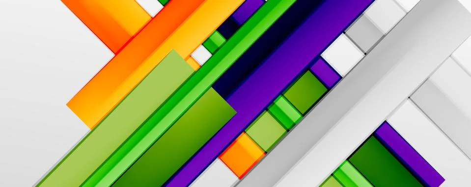 Multicolored lines background. Design template for business or technology Stock Illustration