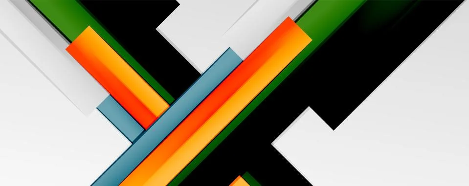 Multicolored lines background. Design template for business or technology Stock Illustration