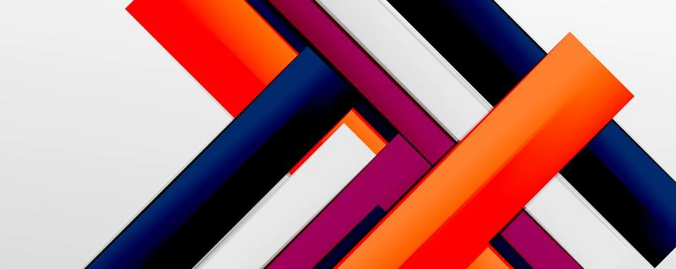 Multicolored lines background. Design template for business or technology Stock Illustration