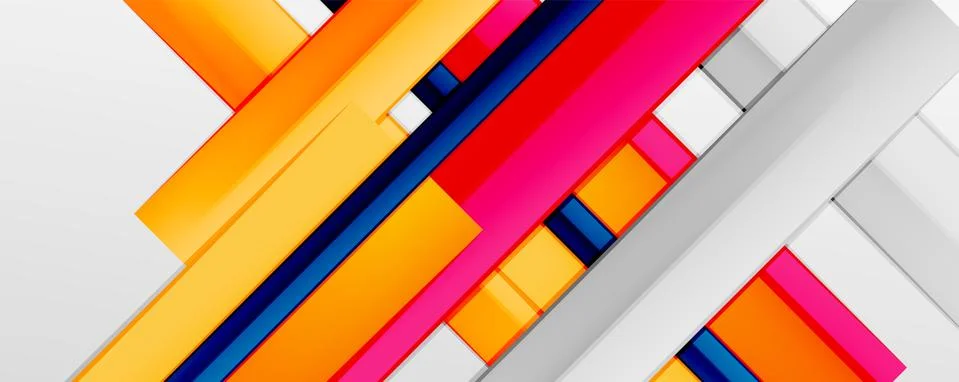 Multicolored lines background. Design template for business or technology Stock Illustration