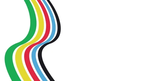 Multicolored lines on white background. Moving and waving like flag for spor Stock Footage 260908755