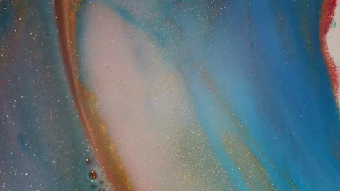 Multicolored liquid glittery paint texture Stock Footage 97121492