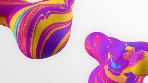 Multicolored liquid Metaball move on a white background, colorful texture Stock Footage 134672813