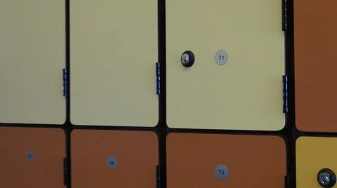 Multicolored Lockers, Locker Room Stock Footage 40301384