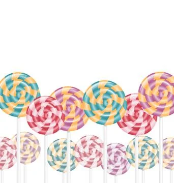 Multicolored lollipops on white Stock-Illustration