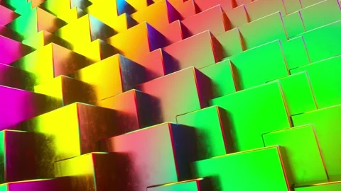 Multicolored Looping Cubic Background Stock Footage 134248476