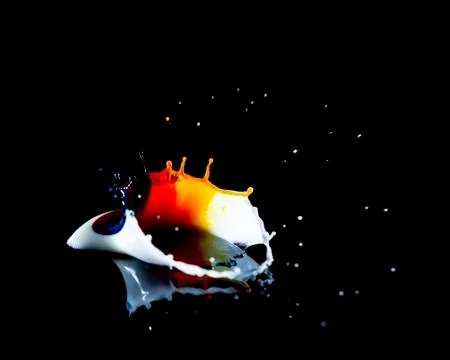 Multicolored Lopsided Splash Crown Stock Photos