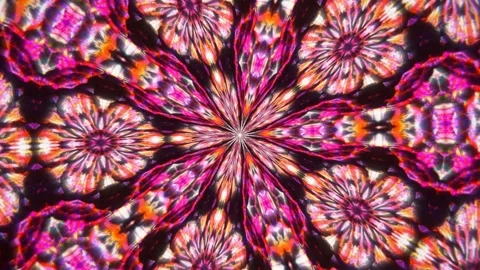 Multicolored Luminous Starburst VJ Loop With Intricate Patterns Stock Footage 282366629