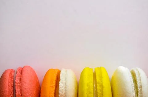 Multicolored macarons Stock Photos