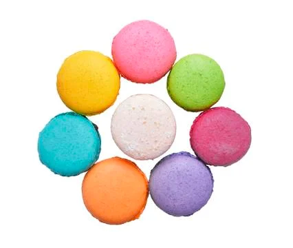 Multicolored macaroon cookies. Stock Photos