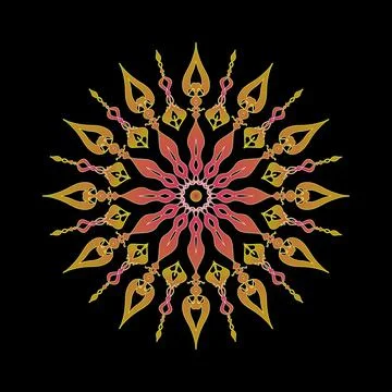 Multicolored Mandala Ornament vector Stock Illustration