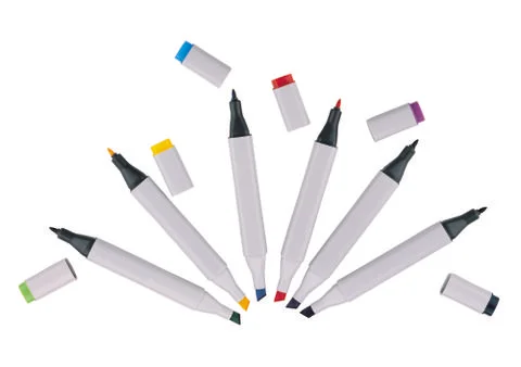 Multicolored Markers Stock Photos