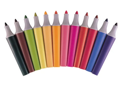 Multicolored Markers Stock Photos