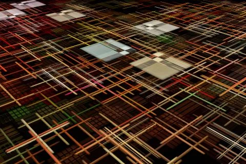 Multicolored matrix. Square shape and grid pattern as abstract background. 스톡 일러스트