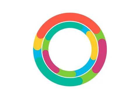 Multicolored minimal abstract circle sign Stock Illustration