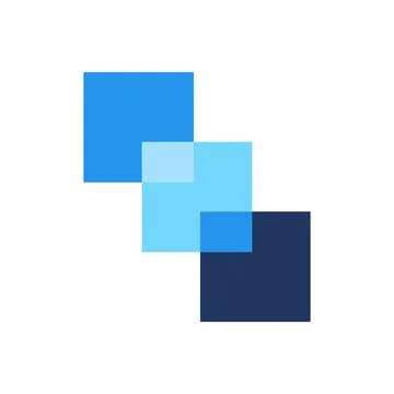 Multicolored Mosaic Connection Square Logo Stock Illustration