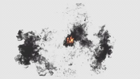 Multicolored movement of fire and smoke on a transparent background. Stock Footage 202084692