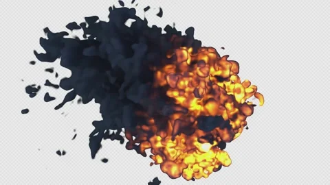 Multicolored movement of fire and smoke on a transparent background. Stock Footage 202199111