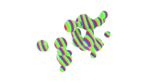 Multicolored moving figure. Seamless loop. Video stock 144545332