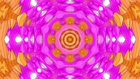 Multicolored moving kaleidoscope pattern. three-dimensional abstract animation.  Stock Footage 123129413